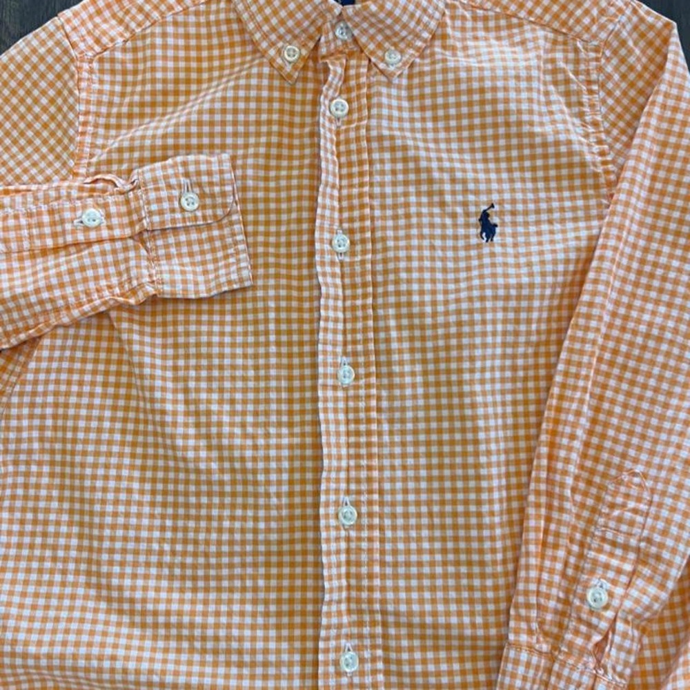 Polo Ralph Lauren Orange Gingham Button Down sz S